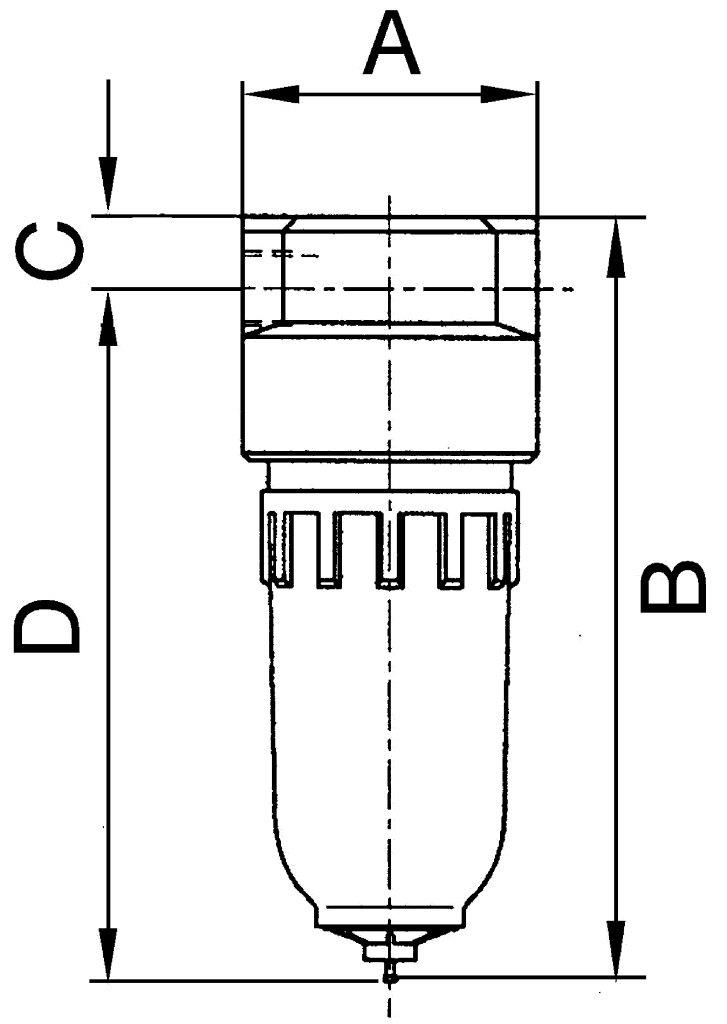 Filter »Standard-mini«, mit Metallbehälter, 8 µm, BG 0, G 1/4 - gibt’s bei ☆ HUG Technik ✓