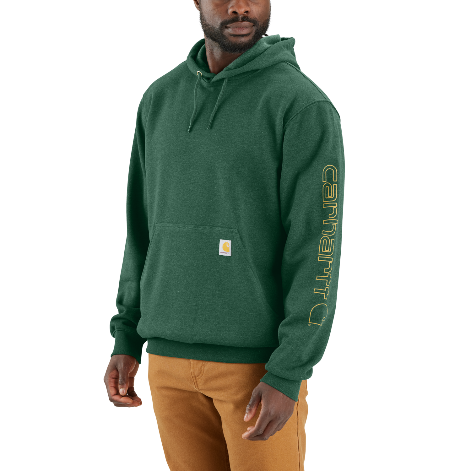 carhartt® Herren Sweatshirt »SLEEVE LOGO HOODED SWEATSHIRT« - Gr. L, frosted balsam heather