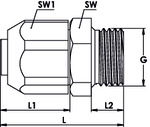 Einschraubverschraubung für PVC-Pneumatikschlauch 10x12,5, G 1/2, Aluminium - bei HUG Technik ✭