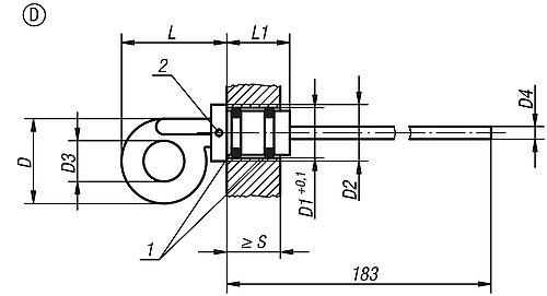 Ölmessstab, Form:D Thermoplast, Komp:Zink, D5=14, D=27 - K0468.42714 - bei HUG Technik ✭