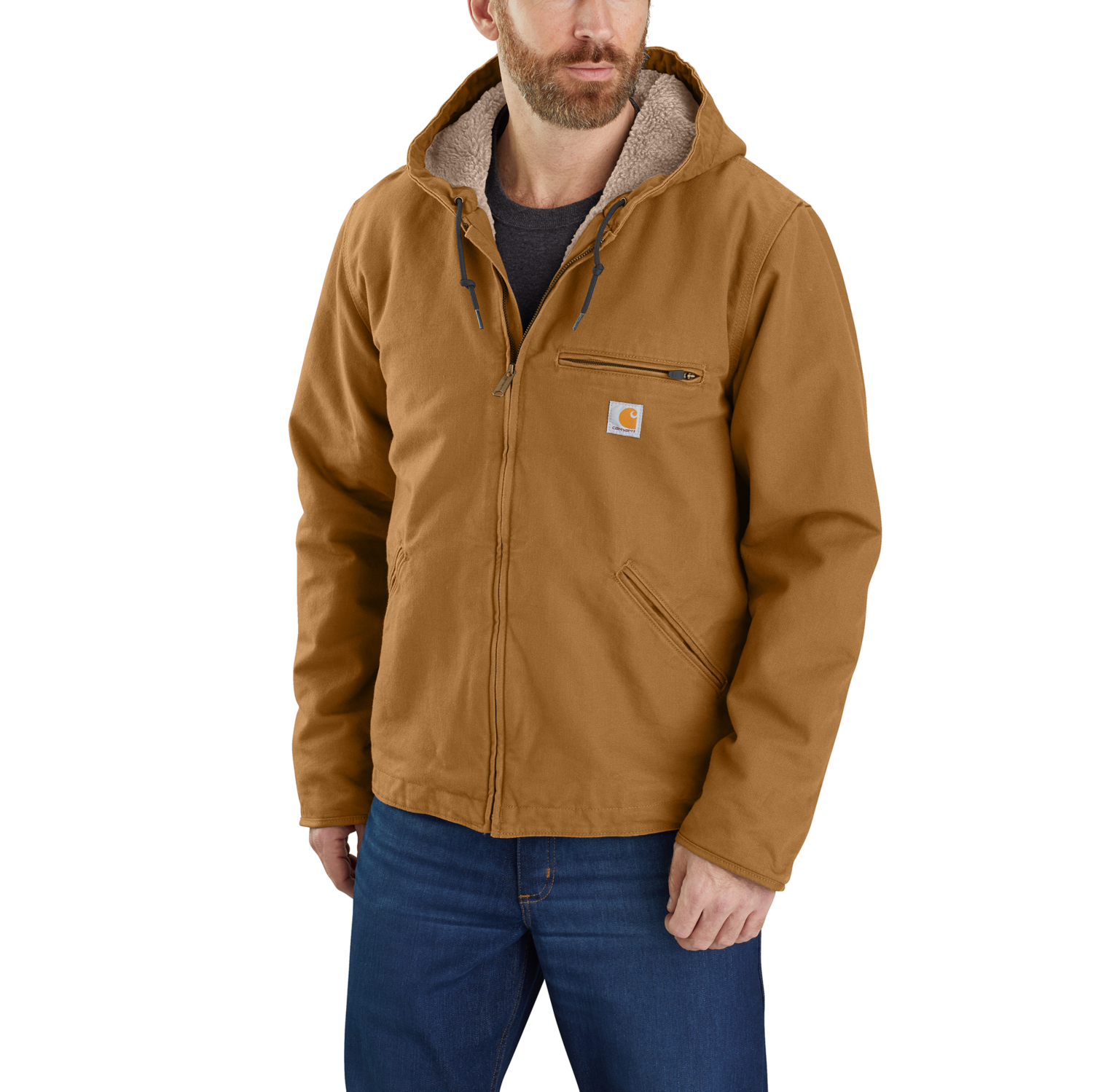 carhartt® Herren Jacke »WASHED DUCK SHERPA LINED JACKET« - Gr. L, carhartt® brown