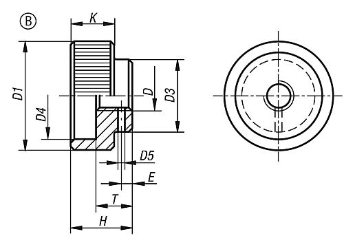 Rändelmutter M05, Form: B Automatenstahl - K0137.205 - bei HUG Technik ✭