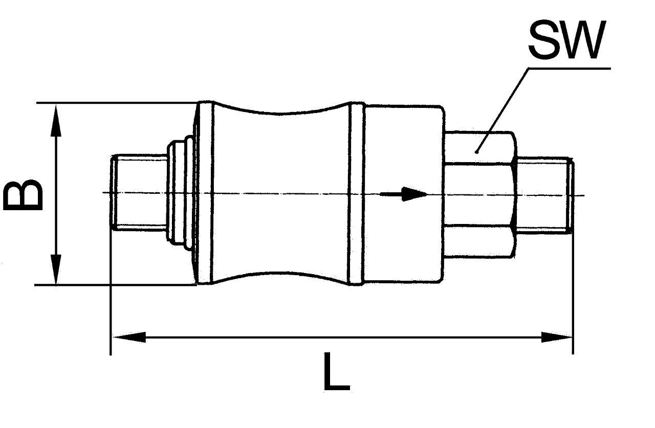 Hand-Schiebeventil, G 1/2 IG, SW 26, PN max. 10 bar - erhältlich bei ♡ HUG Technik ✓