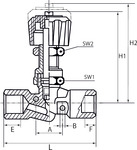 Nadelventil, Messing vernickelt, AG/AG, G 1/2, DN 8 - gibt’s bei ☆ HUG Technik ✓