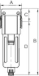 Filter »GA-mini«, mit PC-Behälter, 5 µm, BG 200, G1/4, Ablass: halbautomatisch - bei HUG Technik ✓