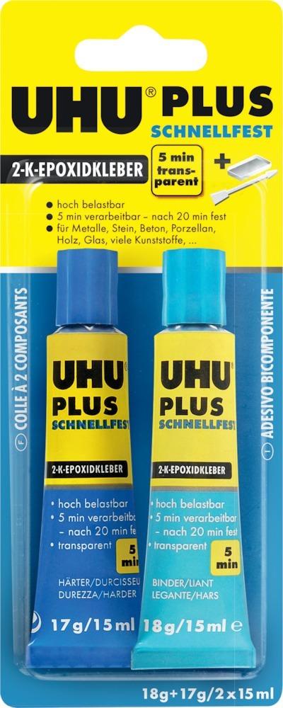 UHU® PLUS SCHNELLFEST 2K-Kleber 35 g - direkt von HUG Technik ✓