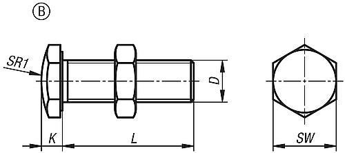 Anschlagschraube M03x16, SW=5,5, Form: B abgerundet, Stahl - K1200.20316 - kommt direkt von HUG Technik 😊