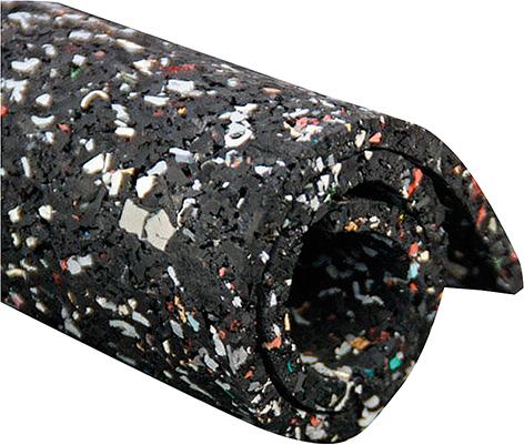 Gummi-Recycling-Matte, 8 mm x 1,5 m x 5 m, schwarz-bunt ✓