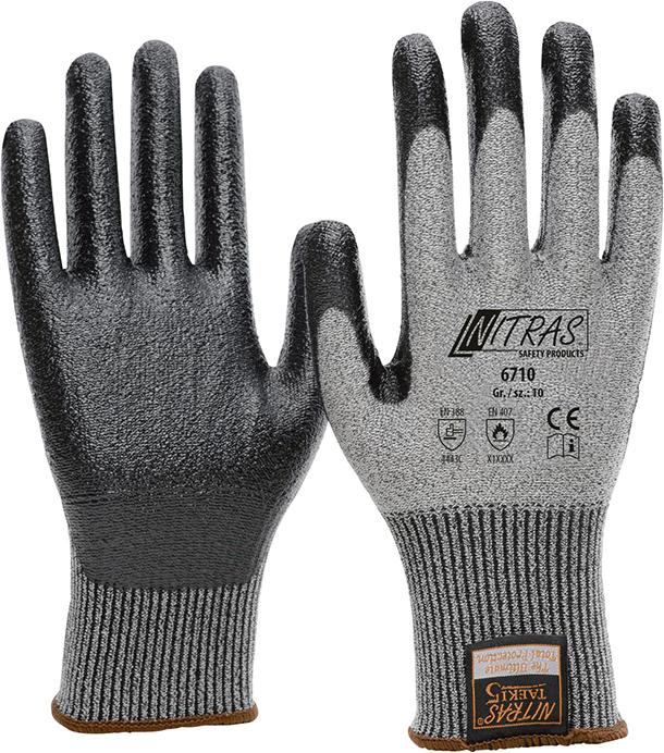 Nitras® Schnittschutzhandschuh »Taeki5«, nitrilbeschichtet, grau-schwarz - bei HUG Technik ✭