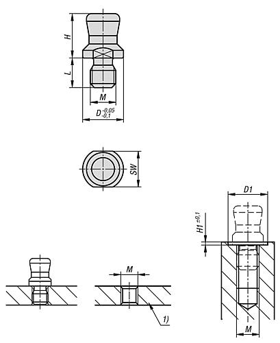 Spannbolzen, D=6, Edelstahl - K1564.16 - direkt von HUG Technik ✓