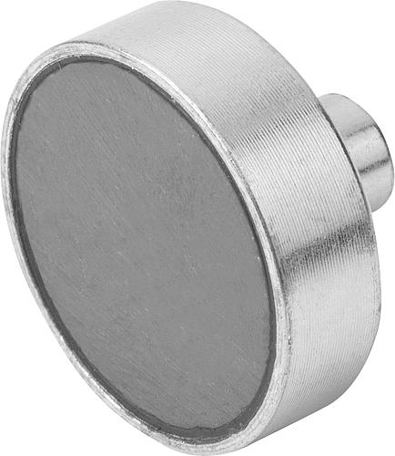 Magnet mit Zapfen mit Innengewinde M03 L=11,5, Form: B Hartferrit, Flachgreifer, D=10 ±0,15 - K0549.01