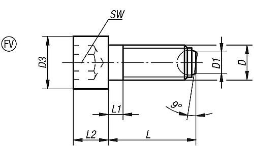 Kugeldruckschraube mit Kopf M10, Form:FV Vergütungsstahl, Komp:Wälzlagerstahl L2=25 - K0380.51025 - direkt von HUG Technik ✓