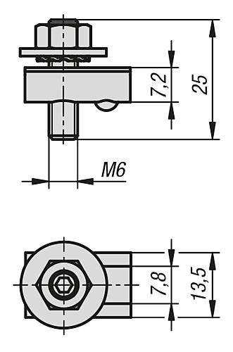 Erdungsanschluss Stahl, verzinkt, Typ I - K1282.0806 - direkt von HUG Technik ✓