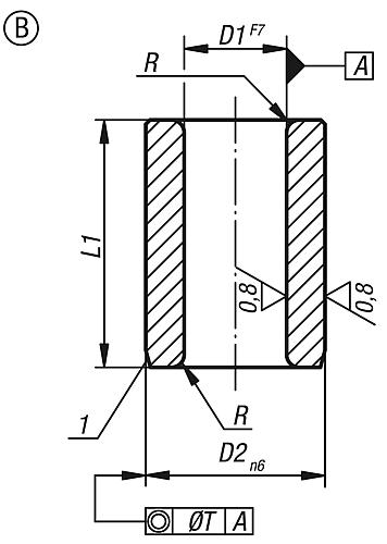 Bohrbuchse zylindrisch DIN179, Form: B Einsatzstahl 0,6X3X6 - K1021.B0060X06 - kommt direkt von HUG Technik 😊