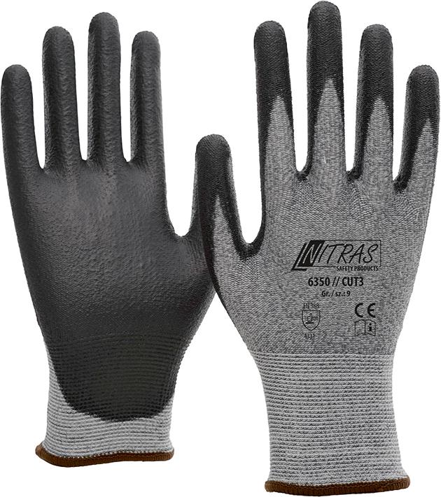 Nitras® Schnittschutzhandschuh »Cut 3«, grau-schwarz - bei HUG Technik ☆