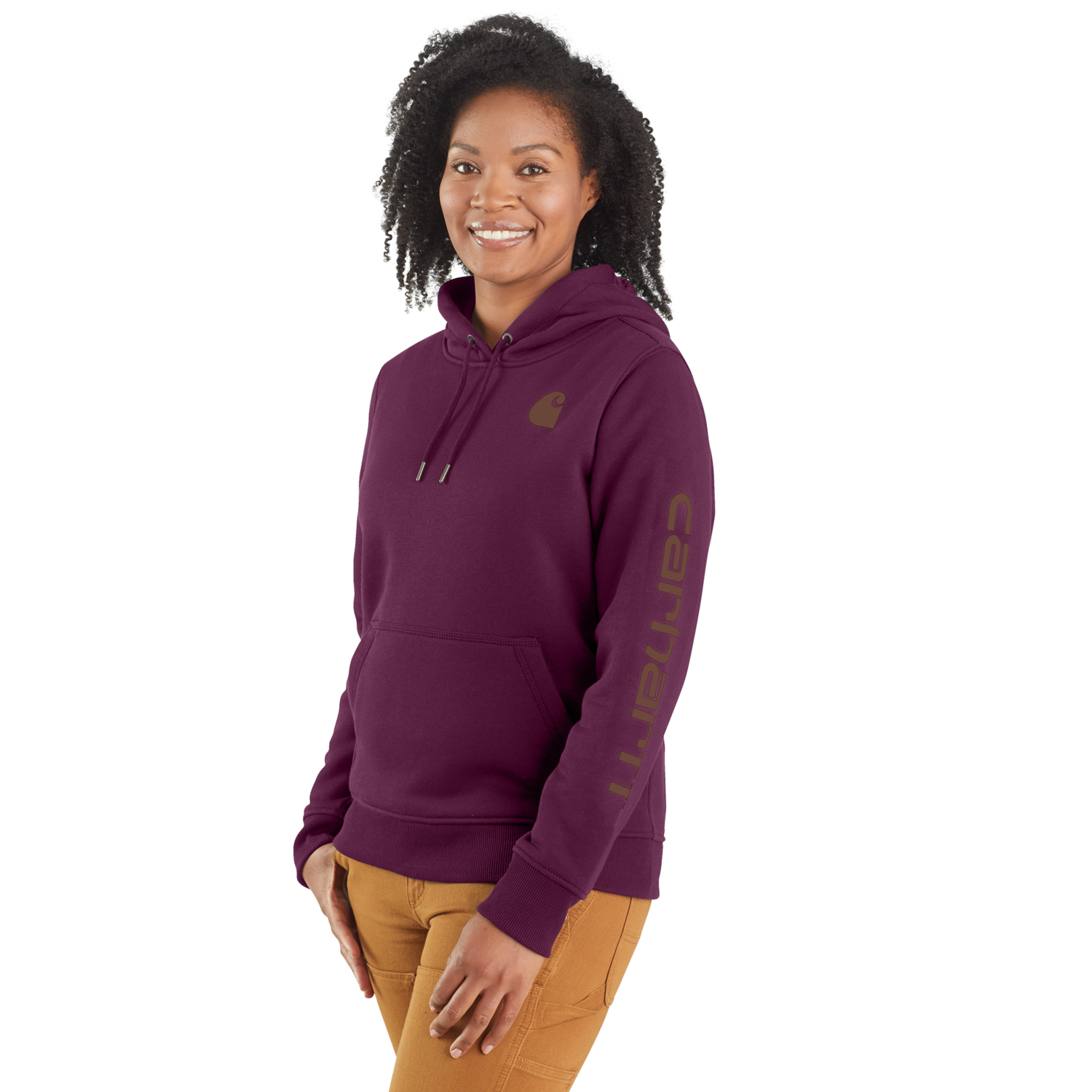 carhartt® Damen Sweatshirt »LOGO SLEEVE GRAPHIC SWEATSHIRT« - Gr. L, eggplant