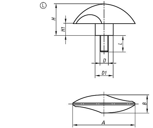 Flügelgriff M06x15, A=51 Polyamid, Komp: Stahl - K0783.25006X15 - gibt’s bei HUG Technik ✓