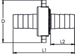 3/3 Schlauchverschraubung G11/4x25, Ü-mut. flachdichtend, NBR O-Ring, leicht, Messing - bei HUG Technik ✓